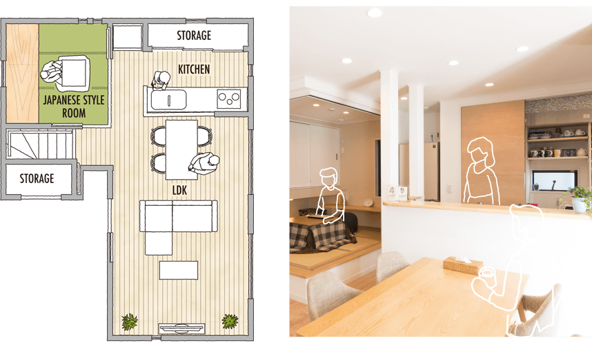 家族の時間をつなぐ畳コーナー